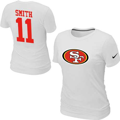Womens Nike San Francisco 49ers #11 SMITH Name x26 Number White T-Shirt,We sell and wholesale Womens Nike San Francisco 49ers #11 SMITH Name x26 Number White T-Shirt on line form chian!
