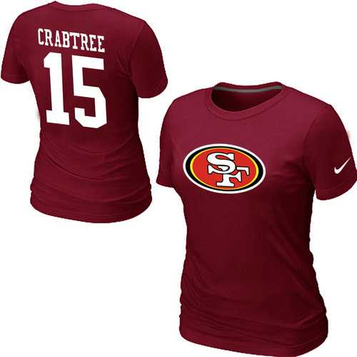 Womens Nike San Francisco 49ers #15 CRABTREE Name x26 Number Red T-Shirt,We sell and wholesale Womens Nike San Francisco 49ers #15 CRABTREE Name x26 Number Red T-Shirt on line form chian!