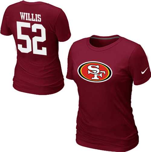 Womens Nike San Francisco 49ers #52 Patrick Willis Name x26  Number Red T-Shirt,We sell and wholesale Womens Nike San Francisco 49ers #52 Patrick Willis Name x26  Number Red T-Shirt on line form chian!