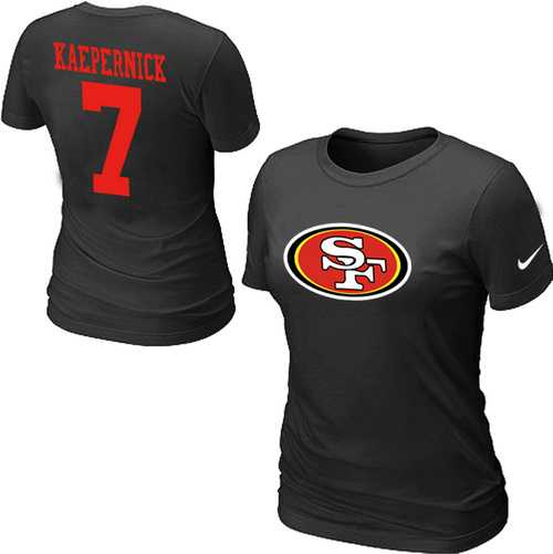 Womens Nike San Francisco 49ers #7 Kaepernick Name x26 Number Black T-Shirt,We sell and wholesale Womens Nike San Francisco 49ers #7 Kaepernick Name x26 Number Black T-Shirt on line form chian!
