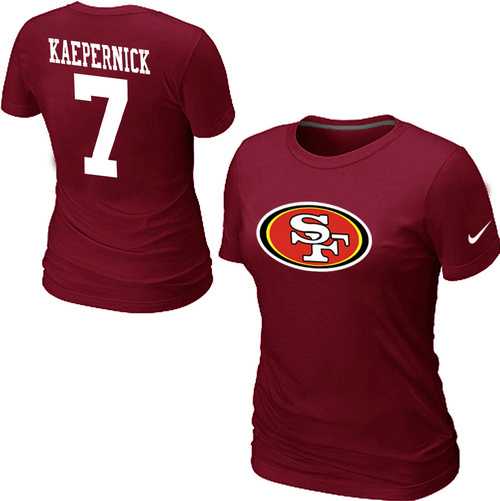 Womens Nike San Francisco 49ers #7 Kaepernick Name x26 Number Red T-Shirt,We sell and wholesale Womens Nike San Francisco 49ers #7 Kaepernick Name x26 Number Red T-Shirt on line form chian!