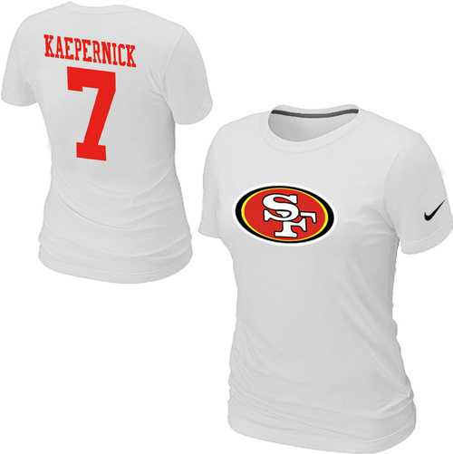 Womens Nike San Francisco 49ers #7 Kaepernick Name x26 Number White T-Shirt,We sell and wholesale Womens Nike San Francisco 49ers #7 Kaepernick Name x26 Number White T-Shirt on line form chian!