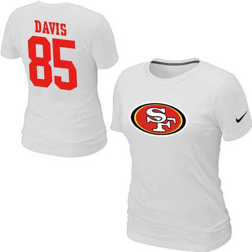 Womens Nike San Francisco 49ers #85 Vernon Davis Name x26 Number White T-Shirt,We sell and wholesale Womens Nike San Francisco 49ers #85 Vernon Davis Name x26 Number White T-Shirt on line form chian!