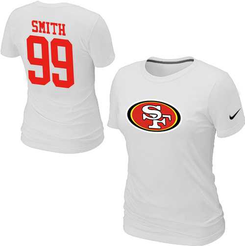 Womens Nike San Francisco 49ers #99 SMITH Name x26 Number White T-Shirt,We sell and wholesale Womens Nike San Francisco 49ers #99 SMITH Name x26 Number White T-Shirt on line form chian!