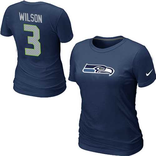 Womens Nike Seattle Seahawks #3 Russell Wilson Name x26 Number D.Blue T-Shirt,We sell and wholesale Womens Nike Seattle Seahawks #3 Russell Wilson Name x26 Number D.Blue T-Shirt on line form chian!