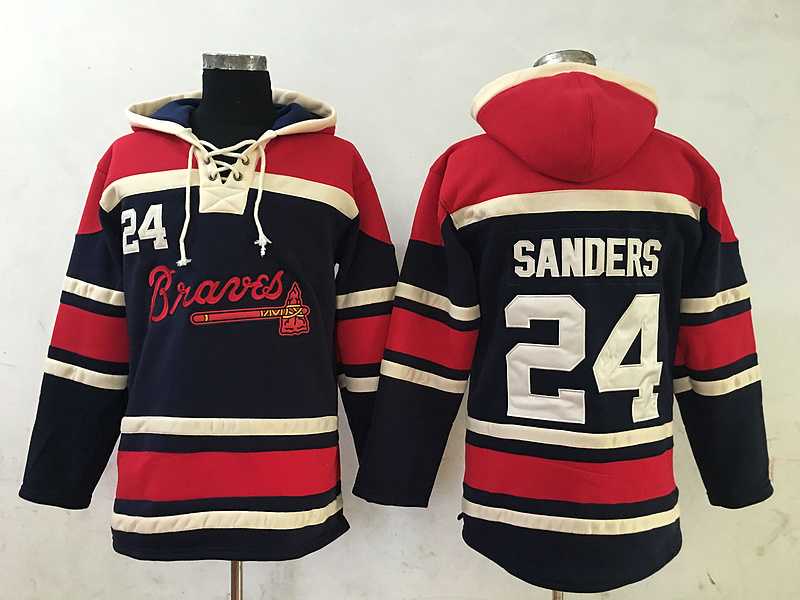 Atlanta Braves #24 Deion Sanders Navy Blue Stitched MLB Hoodie,We sell and wholesale Atlanta Braves #24 Deion Sanders Navy Blue Stitched MLB Hoodie on line form chian!