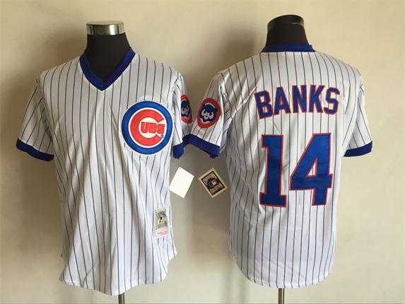 Chicago Cubs #14 Ernie Banks Mitchell And Ness White (Blue Strip) Stitched Jersey,We sell and wholesale Chicago Cubs #14 Ernie Banks Mitchell And Ness White (Blue Strip) Stitched Jersey on line form chian!