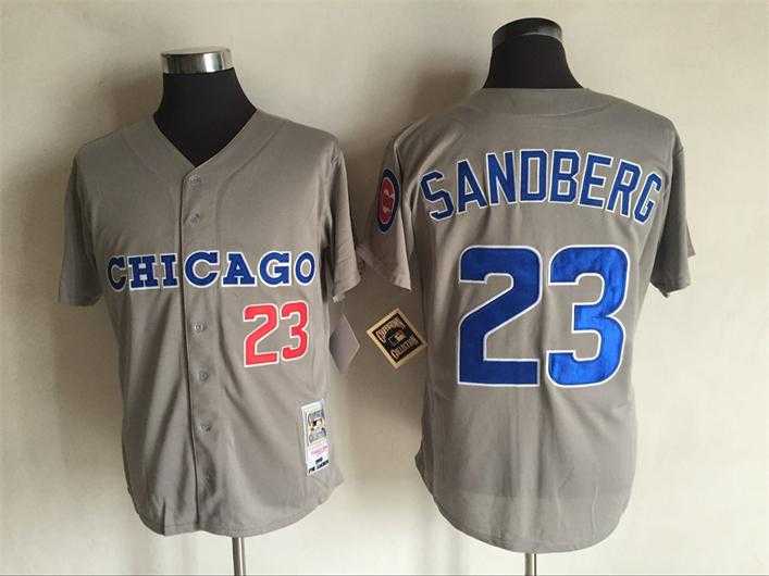 Chicago Cubs #23 Ryne Sandberg Mitchell And Ness Gray Stitched Baseball MLB Jersey,We sell and wholesale Chicago Cubs #23 Ryne Sandberg Mitchell And Ness Gray Stitched Baseball MLB Jersey on line form chian!