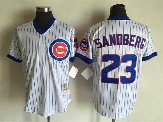 Chicago Cubs #23 Ryne Sandberg Mitchell And Ness White (Blue Strip) Stitched Jersey,We sell and wholesale Chicago Cubs #23 Ryne Sandberg Mitchell And Ness White (Blue Strip) Stitched Jersey on line form chian!