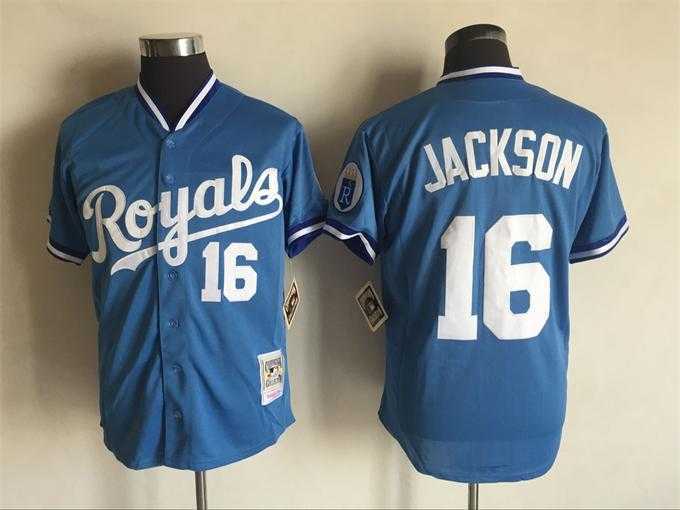 Kansas City Royals #16 Bo Jackson Mitchell And Ness Blue Stitched Jersey,We sell and wholesale Kansas City Royals #16 Bo Jackson Mitchell And Ness Blue Stitched Jersey on line form chian!