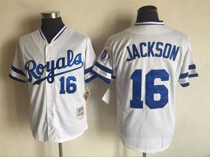 Kansas City Royals #16 Bo Jackson Mitchell And Ness White Stitched Jersey,We sell and wholesale Kansas City Royals #16 Bo Jackson Mitchell And Ness White Stitched Jersey on line form chian!