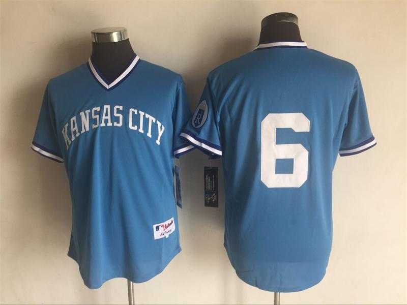 Kansas City Royals #6 Lorenzo Cain (No Name) Mitchell And Ness Blue Stitched Pullover Jersey,We sell and wholesale Kansas City Royals #6 Lorenzo Cain (No Name) Mitchell And Ness Blue Stitched Pullover Jersey on line form chian!
