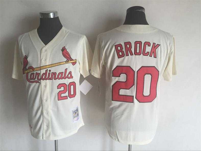 St. Louis Cardinals #20 Brock Mitchell And Ness Cream Stitched MLB Jersey,We sell and wholesale St. Louis Cardinals #20 Brock Mitchell And Ness Cream Stitched MLB Jersey on line form chian!