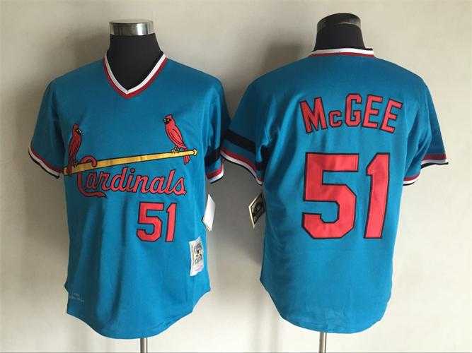 St. Louis Cardinals #51 McGee Mitchell And Ness Throwback Blue Stitched Pullover MLB Jersey,We sell and wholesale St. Louis Cardinals #51 McGee Mitchell And Ness Throwback Blue Stitched Pullover MLB Jersey on line form chian!