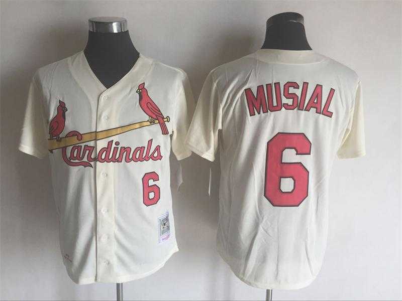 St. Louis Cardinals #6 Stan Musial Mitchell And Ness Cream Stitched MLB Jersey,We sell and wholesale St. Louis Cardinals #6 Stan Musial Mitchell And Ness Cream Stitched MLB Jersey on line form chian!