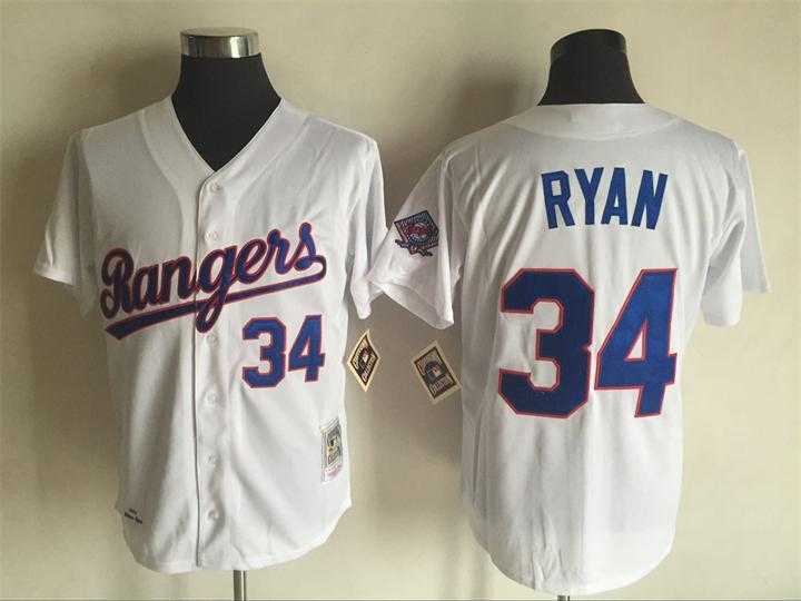 Texas Rangers #34 Nolan Ryan Mitchell And Ness White Stitched Jersey,We sell and wholesale Texas Rangers #34 Nolan Ryan Mitchell And Ness White Stitched Jersey on line form chian!