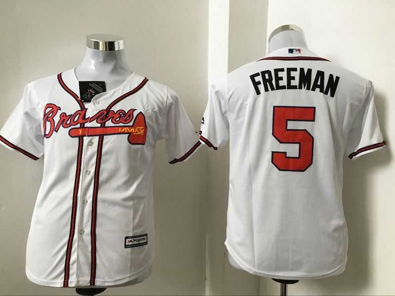 Youth Atlanta Braves #5 Freddie Freeman White New Cool Base Stitched Baseball Jersey,We sell and wholesale Youth Atlanta Braves #5 Freddie Freeman White New Cool Base Stitched Baseball Jersey on line form chian!