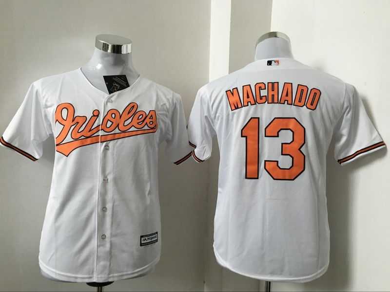 Youth Baltimore Orioles #13 Manny Machado White New Cool Base Stitched Baseball Jersey,We sell and wholesale Youth Baltimore Orioles #13 Manny Machado White New Cool Base Stitched Baseball Jersey on line form chian!
