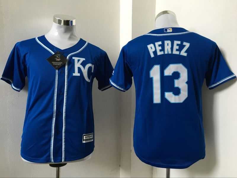 Youth Kansas City Royals #13 Salvador Perez Blue New Cool Base Stitched Baseball Jersey,We sell and wholesale Youth Kansas City Royals #13 Salvador Perez Blue New Cool Base Stitched Baseball Jersey on line form chian!