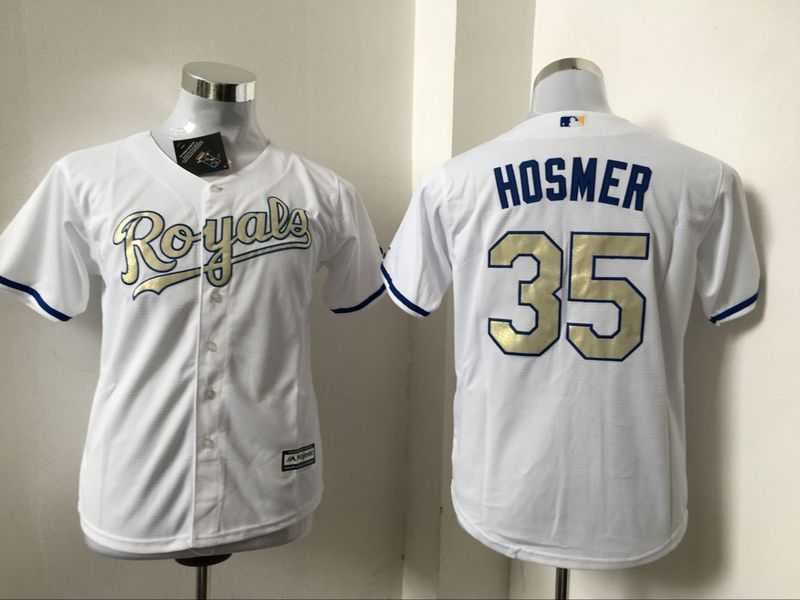 Youth Kansas City Royals #35 Eric Hosmer White-Gold New Cool Base Stitched Baseball Jersey,We sell and wholesale Youth Kansas City Royals #35 Eric Hosmer White-Gold New Cool Base Stitched Baseball Jersey on line form chian!
