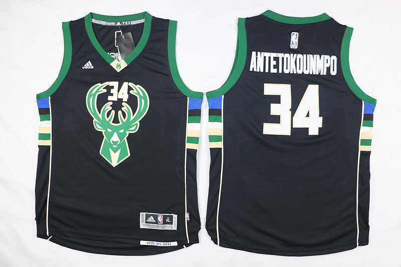 Youth Milwaukee Bucks #34 Giannis Antetokounmpo Revolution 30 Swingman Black Stitched NBA Jersey,We sell and wholesale Youth Milwaukee Bucks #34 Giannis Antetokounmpo Revolution 30 Swingman Black Stitched NBA Jersey on line form chian!