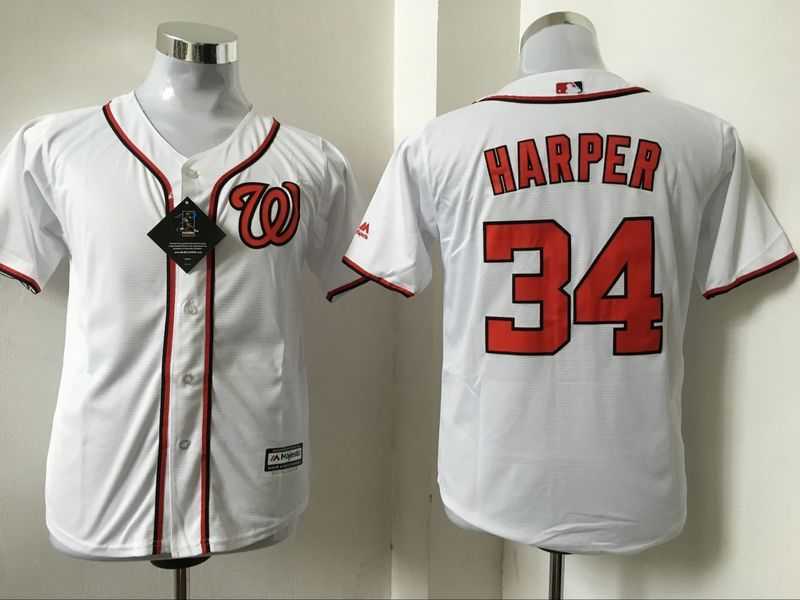 Youth Washington Nationals #34 Bryce Harper White New Cool Base Stitched Baseball Jersey,We sell and wholesale Youth Washington Nationals #34 Bryce Harper White New Cool Base Stitched Baseball Jersey on line form chian!