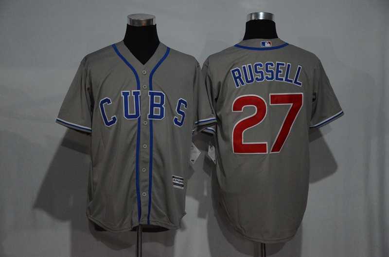 Chicago Cubs #27 Addison Russell Gray New Cool Base Stitched Baseball Jersey,We sell and wholesale Chicago Cubs #27 Addison Russell Gray New Cool Base Stitched Baseball Jersey on line form chian!