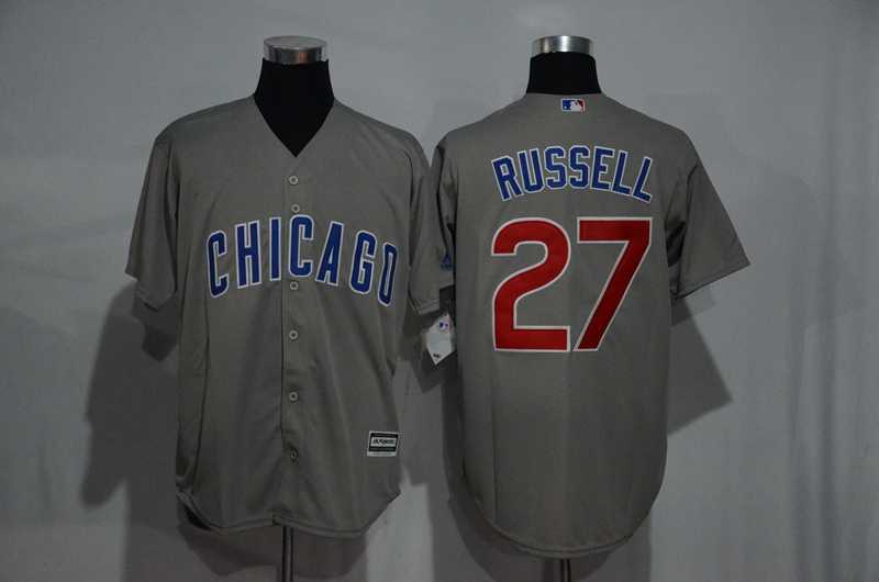 Chicago Cubs #27 Addison Russell Mitchell And Ness Gray New Cool Base Stitched Baseball Jersey,We sell and wholesale Chicago Cubs #27 Addison Russell Mitchell And Ness Gray New Cool Base Stitched Baseball Jersey on line form chian!