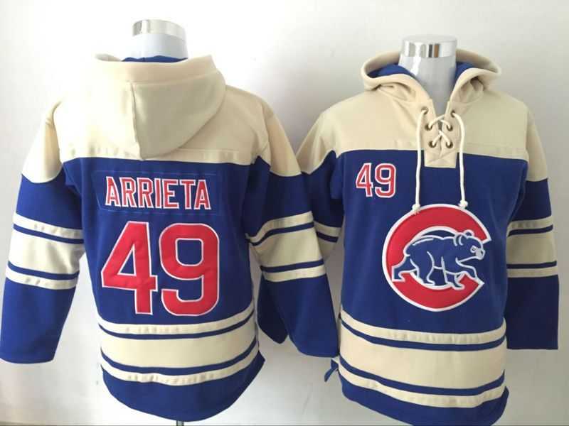 Chicago Cubs #49 Jake Arrieta Blue Sweatshirt Baseball Stitched Hoodie,We sell and wholesale Chicago Cubs #49 Jake Arrieta Blue Sweatshirt Baseball Stitched Hoodie on line form chian!