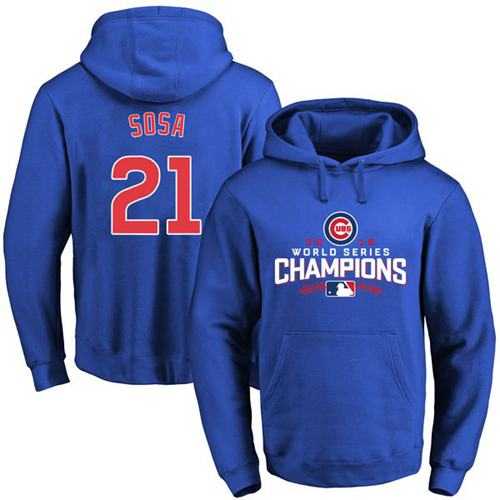 Glued Chicago Cubs #21 Sammy Sosa Blue 2016 World Series Champions Pullover MLB Hoodie,We sell and wholesale Glued Chicago Cubs #21 Sammy Sosa Blue 2016 World Series Champions Pullover MLB Hoodie on line form chian!