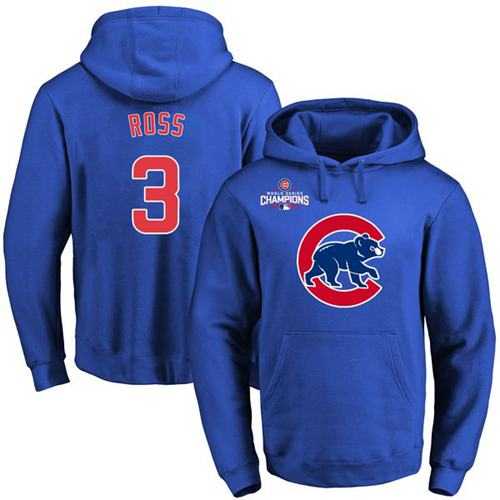 Glued Chicago Cubs #3 David Ross Blue 2016 World Series Champions Primary Logo Pullover MLB Hoodie,We sell and wholesale Glued Chicago Cubs #3 David Ross Blue 2016 World Series Champions Primary Logo Pullover MLB Hoodie on line form chian!