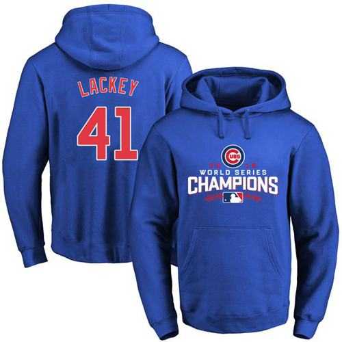 Glued Chicago Cubs #41 John Lackey Blue 2016 World Series Champions Pullover MLB Hoodie,We sell and wholesale Glued Chicago Cubs #41 John Lackey Blue 2016 World Series Champions Pullover MLB Hoodie on line form chian!