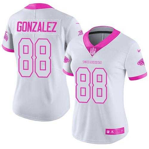 Glued Women Nike Atlanta Falcons #88 Tony Gonzalez White Pink Rush Limited Jersey,We sell and wholesale Glued Women Nike Atlanta Falcons #88 Tony Gonzalez White Pink Rush Limited Jersey on line form chian!