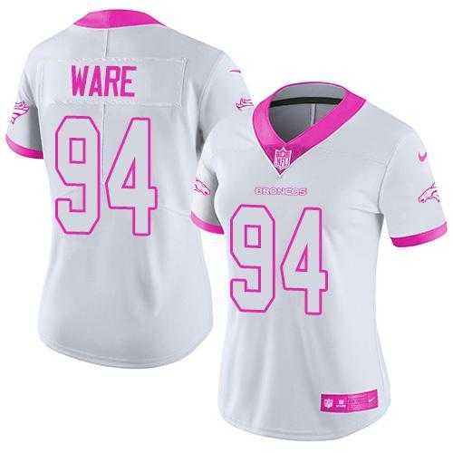 Glued Women Nike Denver Broncos #94 DeMarcus Ware White Pink Rush Limited Jersey,We sell and wholesale Glued Women Nike Denver Broncos #94 DeMarcus Ware White Pink Rush Limited Jersey on line form chian!