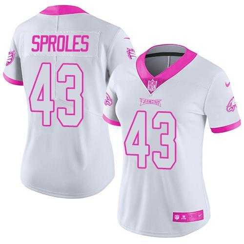 Glued Women Nike Philadelphia Eagles #43 Darren Sproles White Pink Rush Limited Jersey,We sell and wholesale Glued Women Nike Philadelphia Eagles #43 Darren Sproles White Pink Rush Limited Jersey on line form chian!
