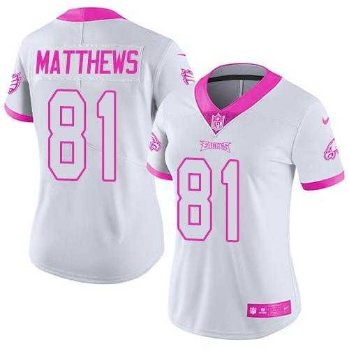 Glued Women Nike Philadelphia Eagles #81 Jordan Matthews White Pink Rush Limited Jersey,We sell and wholesale Glued Women Nike Philadelphia Eagles #81 Jordan Matthews White Pink Rush Limited Jersey on line form chian!