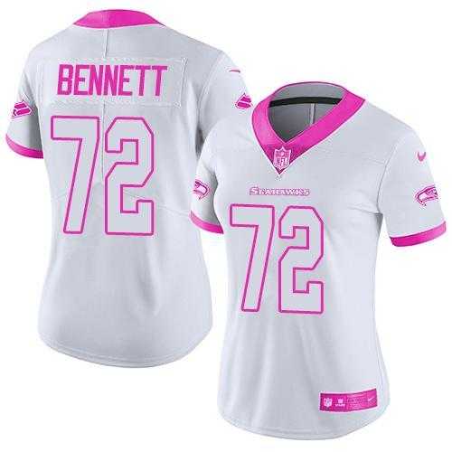 Glued Women Nike Seattle Seahawks #72 Michael Bennett White Pink Rush Limited Jersey,We sell and wholesale Glued Women Nike Seattle Seahawks #72 Michael Bennett White Pink Rush Limited Jersey on line form chian!