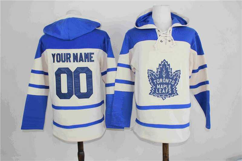 Customized Men's Toronto Maple Leafs Any Name & Number Cream Stitched NHL Hoodie,We sell and wholesale Customized Men's Toronto Maple Leafs Any Name & Number Cream Stitched NHL Hoodie on line form chian!