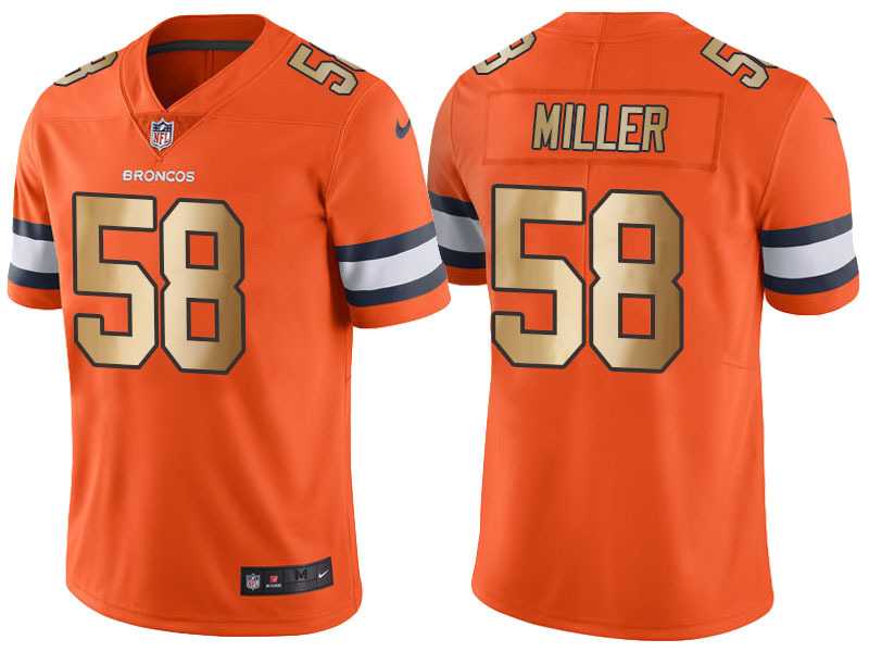 Glued Nike Denver Broncos #58 Von Miller Orange Men's NFL Golden Limited Jersey,We sell and wholesale Glued Nike Denver Broncos #58 Von Miller Orange Men's NFL Golden Limited Jersey on line form chian!