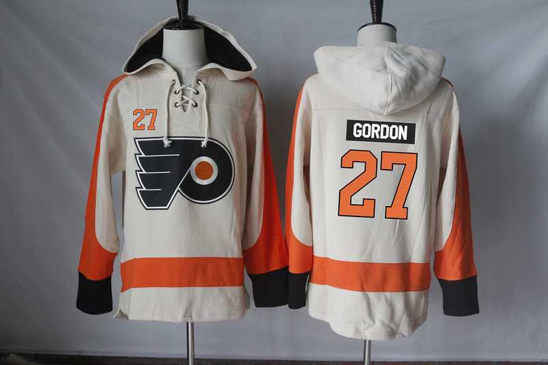 Philadelphia Flyers #27 Gordon Cream Stitched NHL Pullover Hoodie,We sell and wholesale Philadelphia Flyers #27 Gordon Cream Stitched NHL Pullover Hoodie on line form chian!