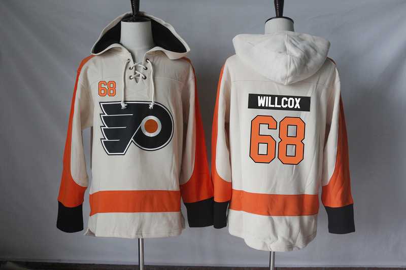 Philadelphia Flyers #68 Willcox Cream Stitched NHL Pullover Hoodie,We sell and wholesale Philadelphia Flyers #68 Willcox Cream Stitched NHL Pullover Hoodie on line form chian!