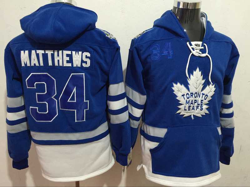 Toronto Maple Leafs #34 Auston Matthews Blue Name & Number Pullover Stitched NHL Hoodie,We sell and wholesale Toronto Maple Leafs #34 Auston Matthews Blue Name & Number Pullover Stitched NHL Hoodie on line form chian!