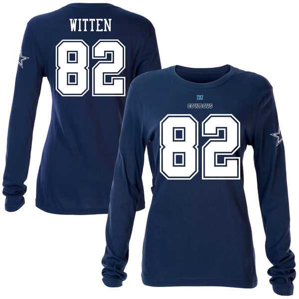 WOMEN DALLAS COWBOYS #82 JASON WITTEN NAVY BLUE NAME & NUMBER SLIM FIT LONG SLEEVE T-SHIRT,We sell and wholesale WOMEN DALLAS COWBOYS #82 JASON WITTEN NAVY BLUE NAME & NUMBER SLIM FIT LONG SLEEVE T-SHIRT on line form chian!