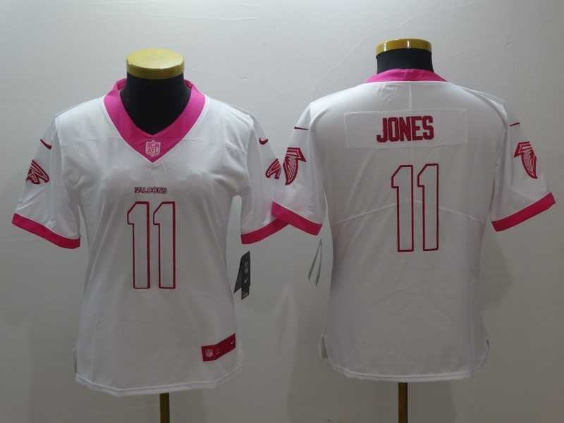 Women Limited Nike Atlanta Falcons #11 Julio Jones White Pink Stitched Rush Jersey,We sell and wholesale Women Limited Nike Atlanta Falcons #11 Julio Jones White Pink Stitched Rush Jersey on line form chian!