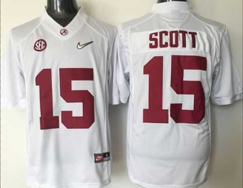 Alabama Crimson Tide #15 JK Scott White 2016 National Championship Stitched NCAA Jersey,We sell and wholesale Alabama Crimson Tide #15 JK Scott White 2016 National Championship Stitched NCAA Jersey on line form chian!