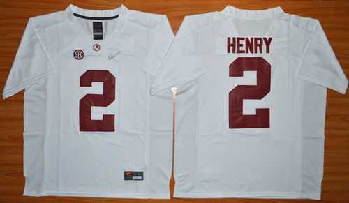 Alabama Crimson Tide #2 Derrick Henry White 2016 National Championship Stitched NCAA Jersey,We sell and wholesale Alabama Crimson Tide #2 Derrick Henry White 2016 National Championship Stitched NCAA Jersey on line form chian!