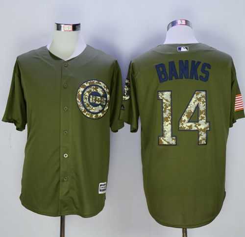 Chicago Cubs #14 Ernie Banks Green Camo New Cool Base Stitched MLB Jersey,We sell and wholesale Chicago Cubs #14 Ernie Banks Green Camo New Cool Base Stitched MLB Jersey on line form chian!