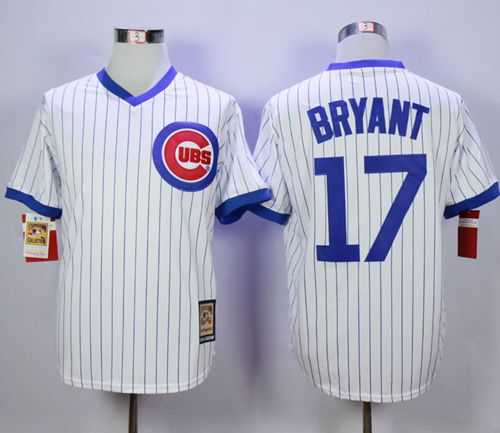 Chicago Cubs #17 Kris Bryant White Strip Home Cooperstown Stitched MLB Jersey,We sell and wholesale Chicago Cubs #17 Kris Bryant White Strip Home Cooperstown Stitched MLB Jersey on line form chian!