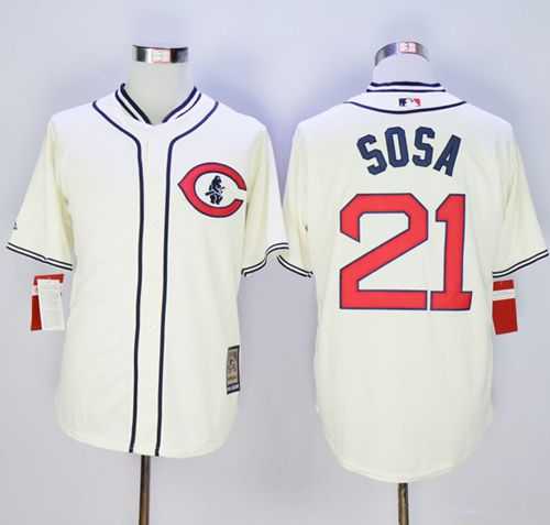 Chicago Cubs #21 Sammy Sosa Cream 1929 Turn Back The Clock Stitched MLB Jersey,We sell and wholesale Chicago Cubs #21 Sammy Sosa Cream 1929 Turn Back The Clock Stitched MLB Jersey on line form chian!