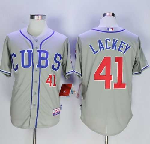 Chicago Cubs #41 John Lackey Gray Alternate Road Cool Base Stitched MLB Jersey,We sell and wholesale Chicago Cubs #41 John Lackey Gray Alternate Road Cool Base Stitched MLB Jersey on line form chian!